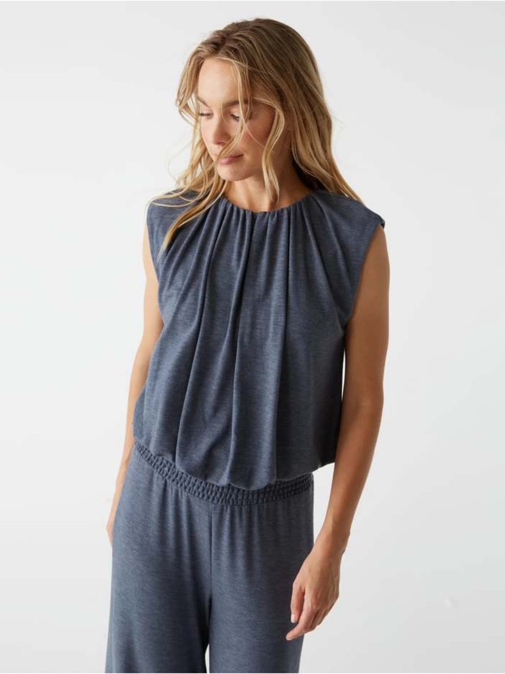 Michael Stars Cindy Bubble Top in a dark grey